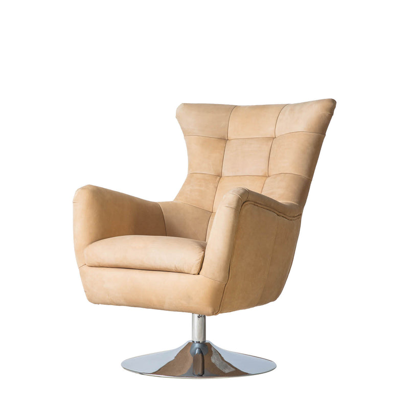 Gallery Interiors Bristol Swivel Chair Saddle Tan