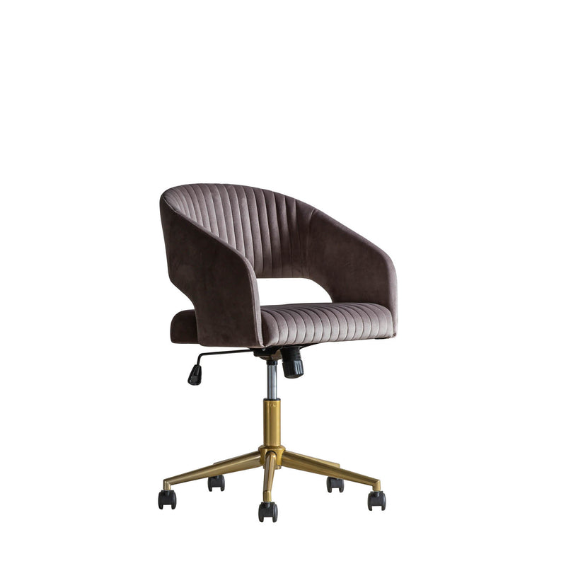 Gallery Interiors Murray Swivel Chair Grey Velvet