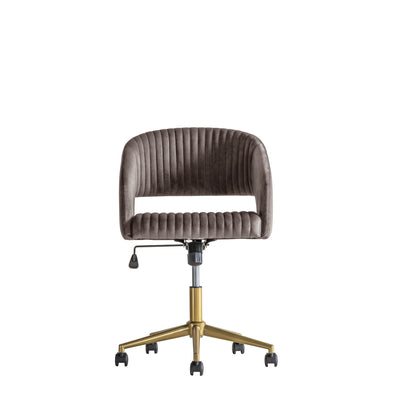 Gallery Interiors Murray Swivel Chair Grey Velvet