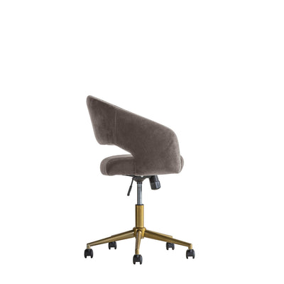 Gallery Interiors Murray Swivel Chair Grey Velvet