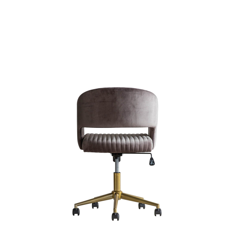 Gallery Interiors Murray Swivel Chair Grey Velvet