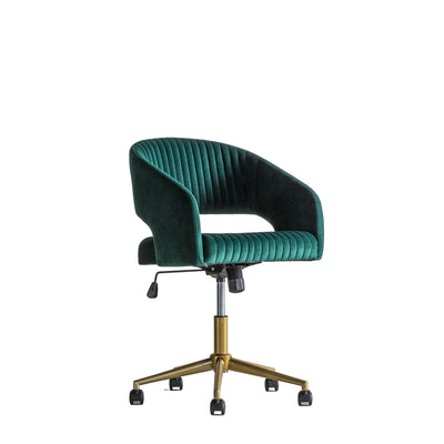 Gallery Interiors Murray Swivel Chair Green Velvet