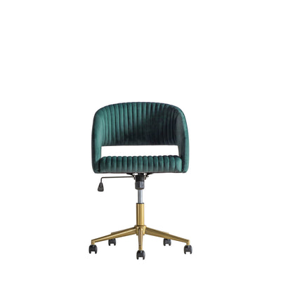 Gallery Interiors Murray Swivel Chair Green Velvet