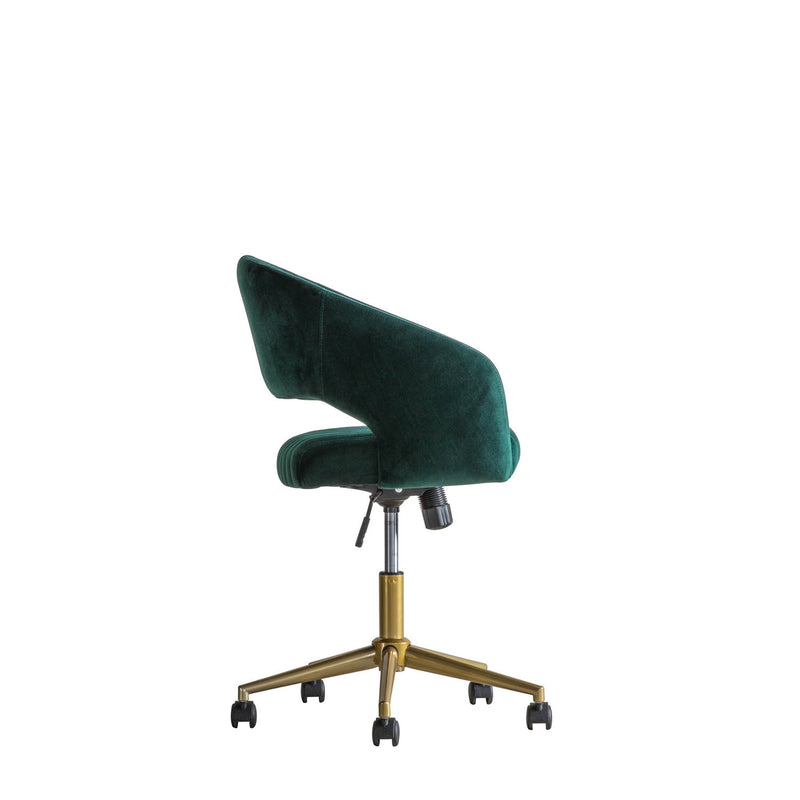 Gallery Interiors Murray Swivel Chair Green Velvet