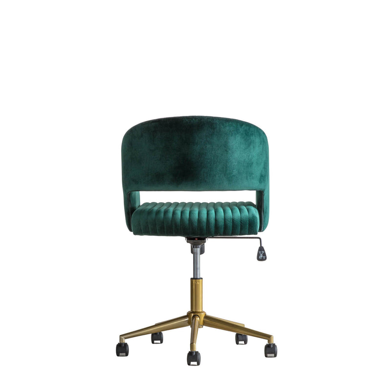 Gallery Interiors Murray Swivel Chair Green Velvet