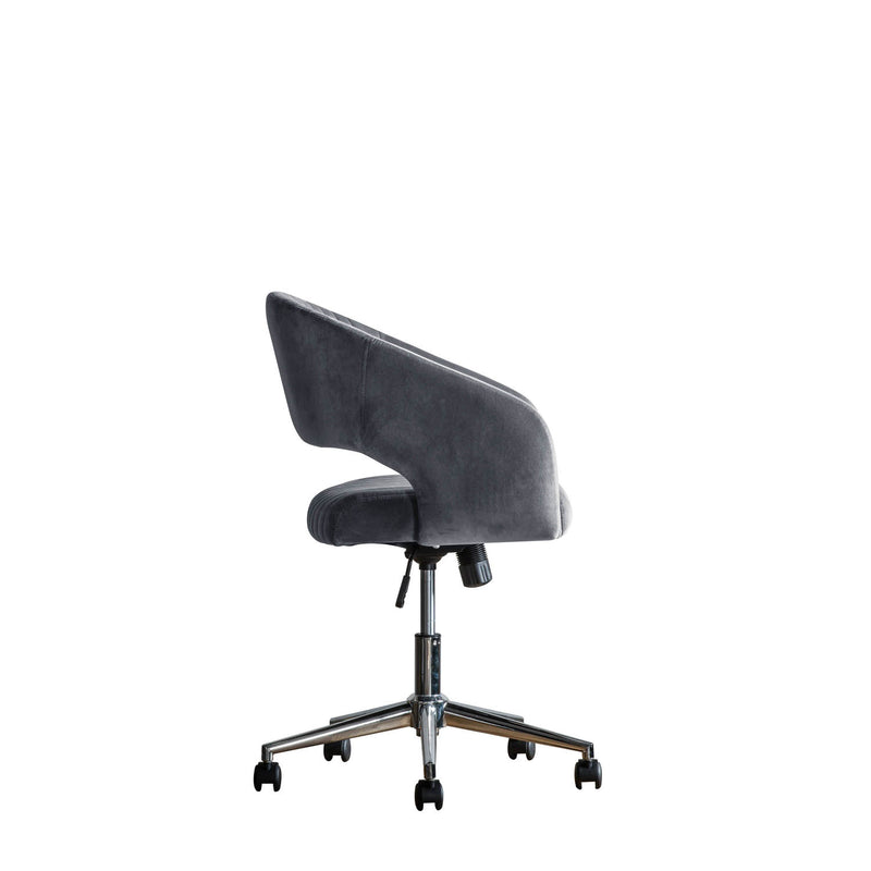 Gallery Interiors Murray Swivel Chair Charcoal Velvet