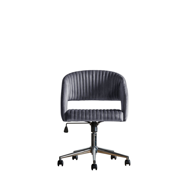 Gallery Interiors Murray Swivel Chair Charcoal Velvet