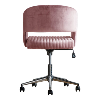 Gallery Interiors Murray Swivel Chair Pink Velvet