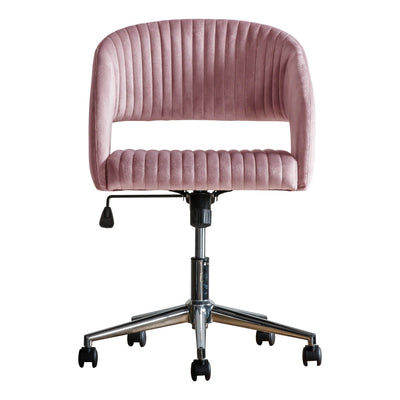 Gallery Interiors Murray Swivel Chair Pink Velvet