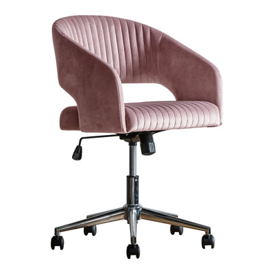 Gallery Interiors Murray Swivel Chair Pink Velvet