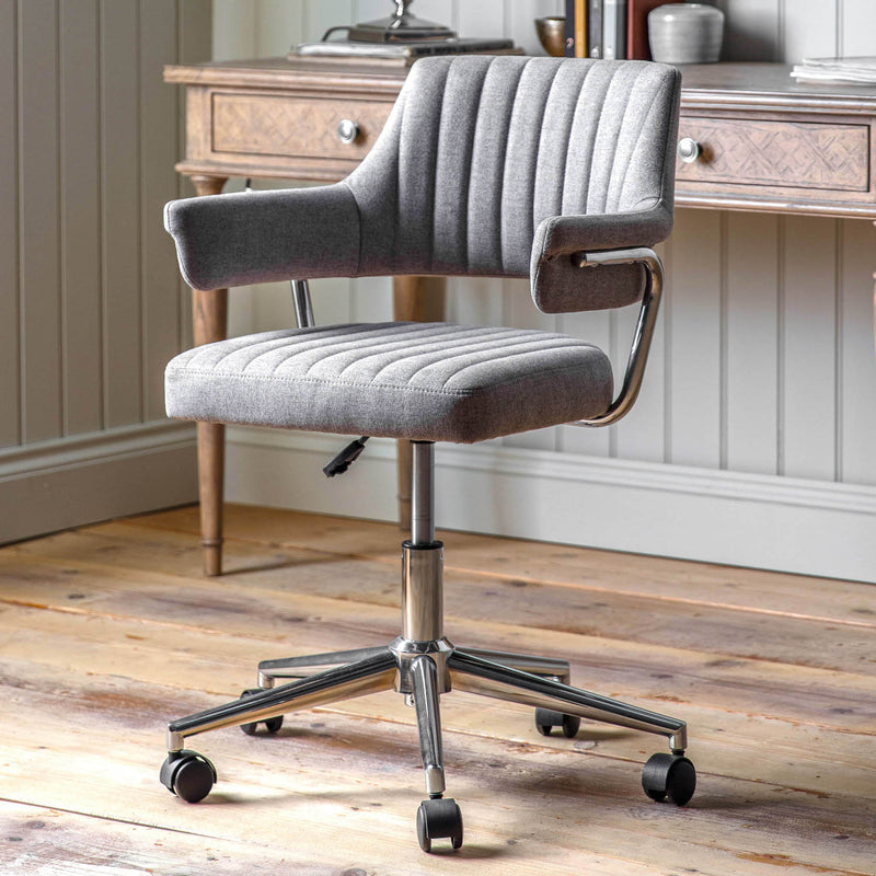 Gallery Interiors Mcintyre Swivel Chair Grey