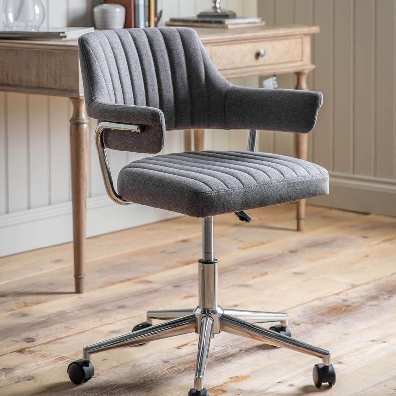 Gallery Interiors Mcintyre Swivel Chair Charcoal