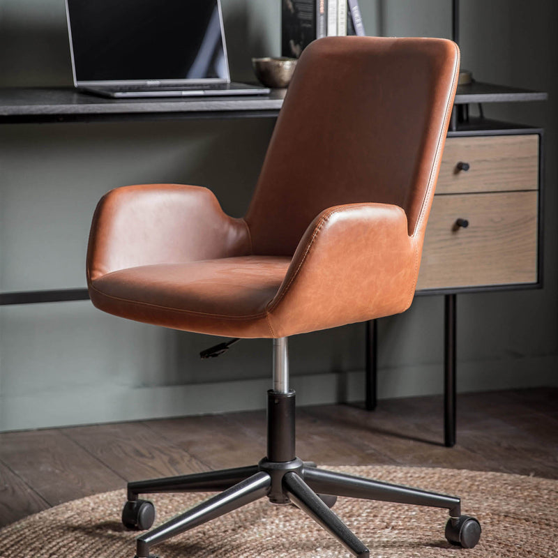 Gallery Interiors Faraday Swivel Chair Brown