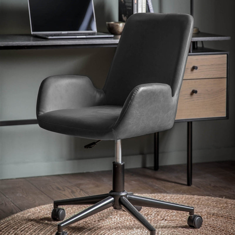 Gallery Interiors Faraday Swivel Chair Charcoal