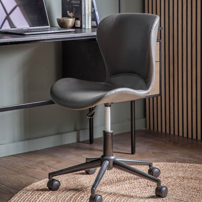 Gallery Interiors Mendel Swivel Chair Charcoal