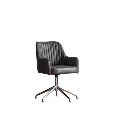 Gallery Interiors Curie Swivel Chair Antique Ebony