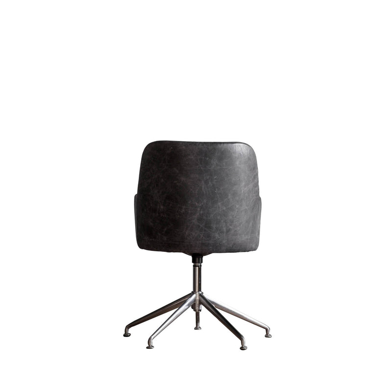 Gallery Interiors Curie Swivel Chair Antique Ebony